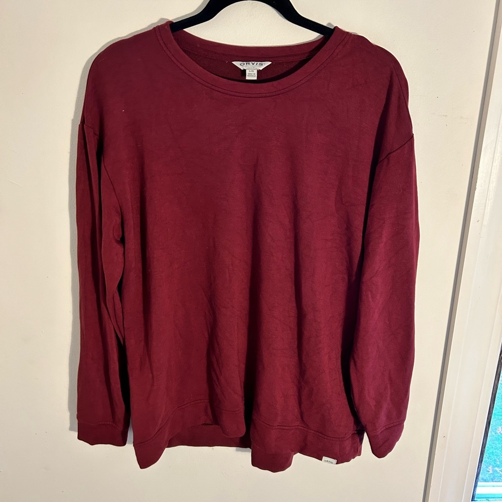 Orvis Maroon Long Sleeve Shirt